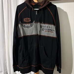 Harley-Davidson Black and Gray zip up